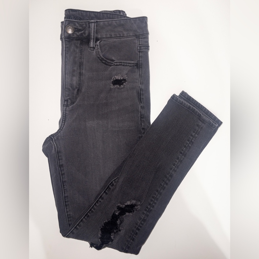 American Eagle Outfitters Black Super Stretch High Rise Jegging Short